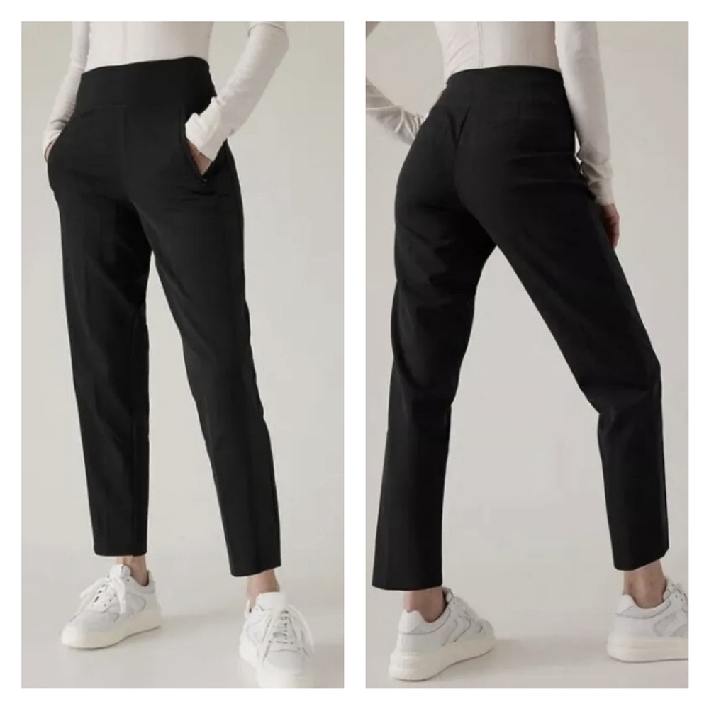 Athleta Endless‎ Satin Side Stripe Pant Black